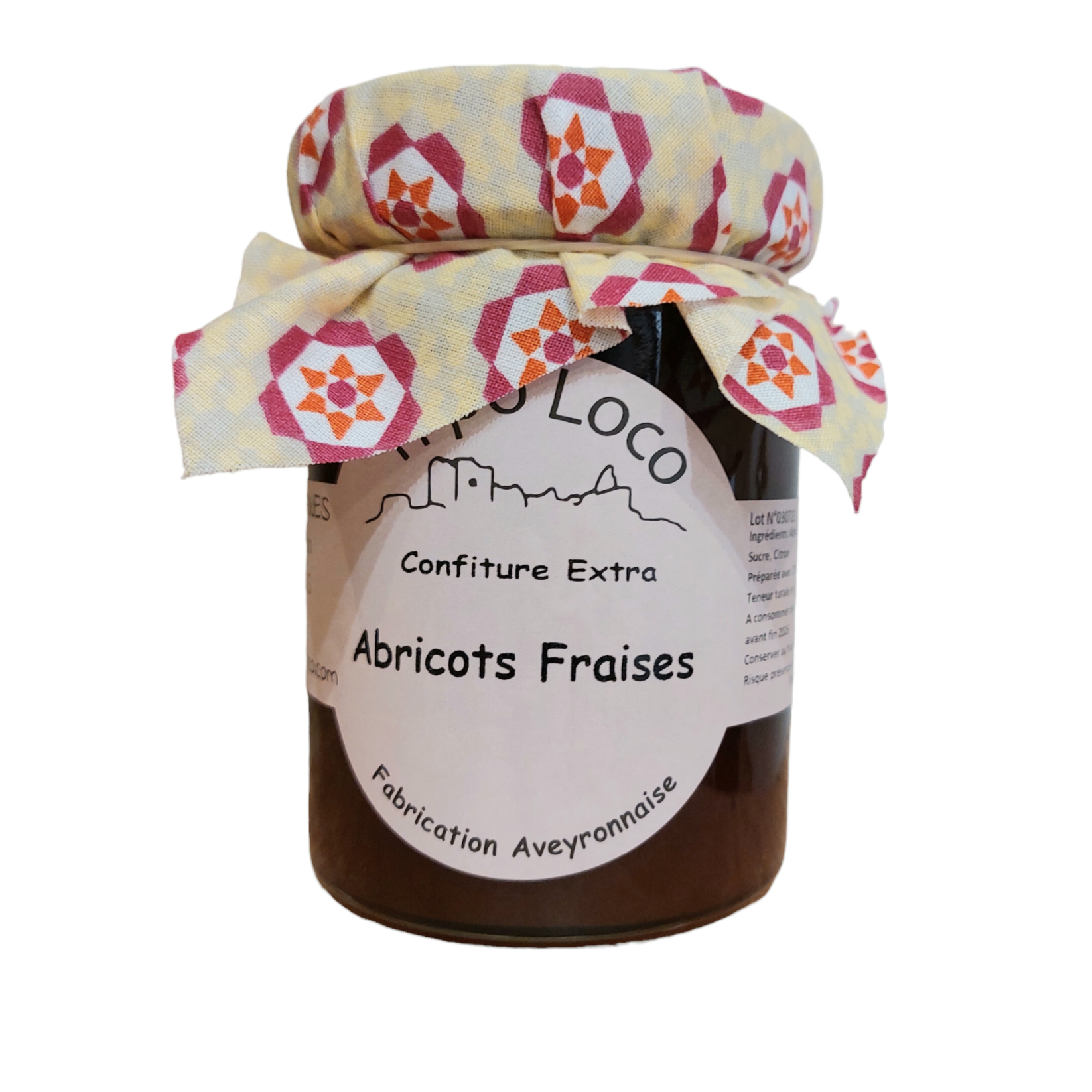 Confiture artisanale de abricot et fraise 370g A Table Aveyron