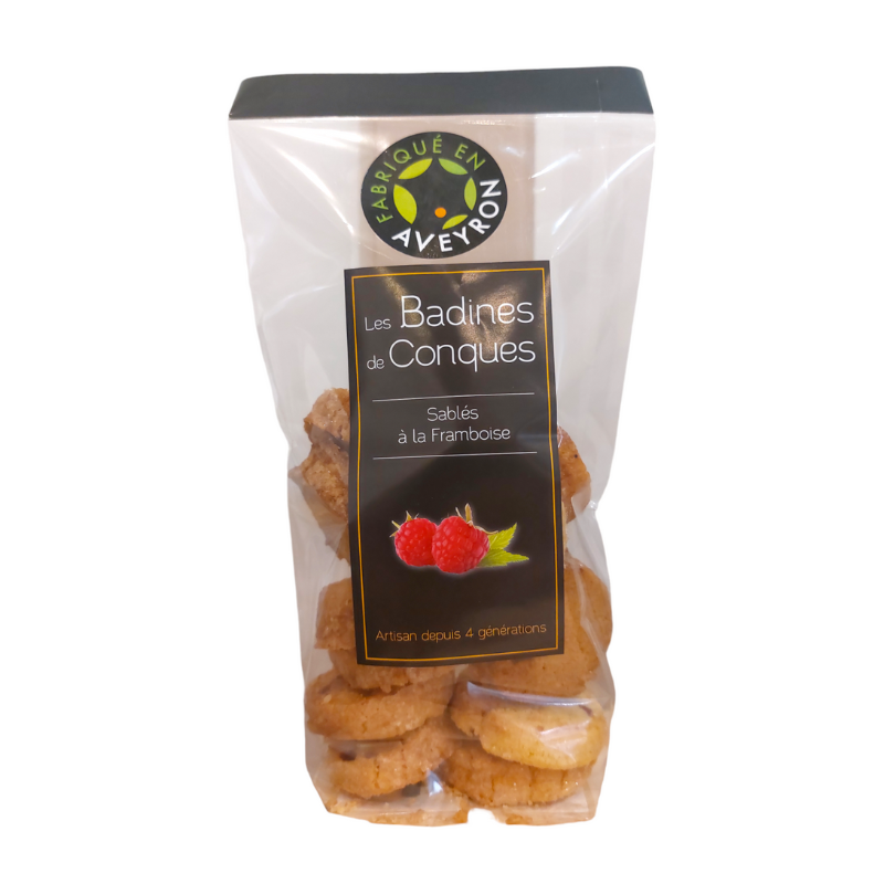 Biscuits sablés aux framboises les Badines de Conques 160g