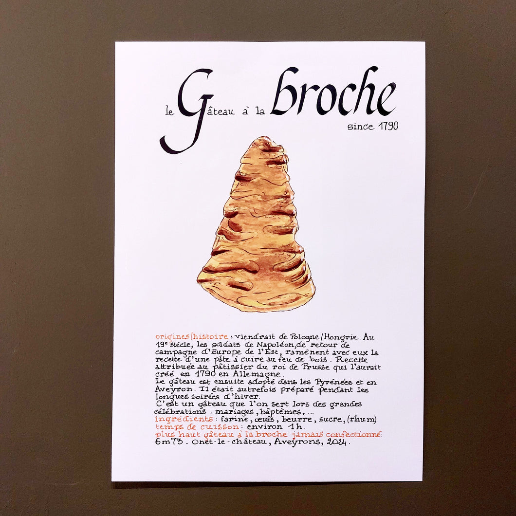 Affiche A4 Calligraphie – Histoire du Gâteau à la Broche