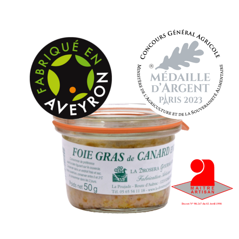 Foie gras de canard entier 50g Médaille OR 2022