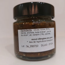 Charger l&#39;image dans la galerie, Tapenade aux olives noires et romarin 110g
